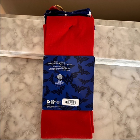 Wonder Woman Over-the-Knee Socks | DC Comics | Red Blue Star Bow - Picture 6 of 6